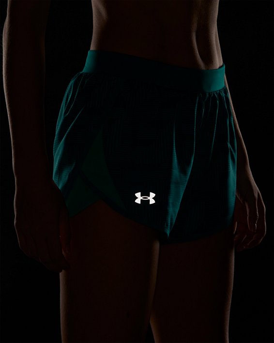 Women's UA Fly-By 2.0 Printed Shorts, Green, pdpMainDesktop image number 3